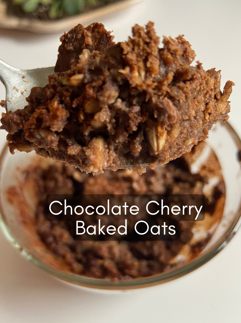 Chocolate Cherry Baked Oats
