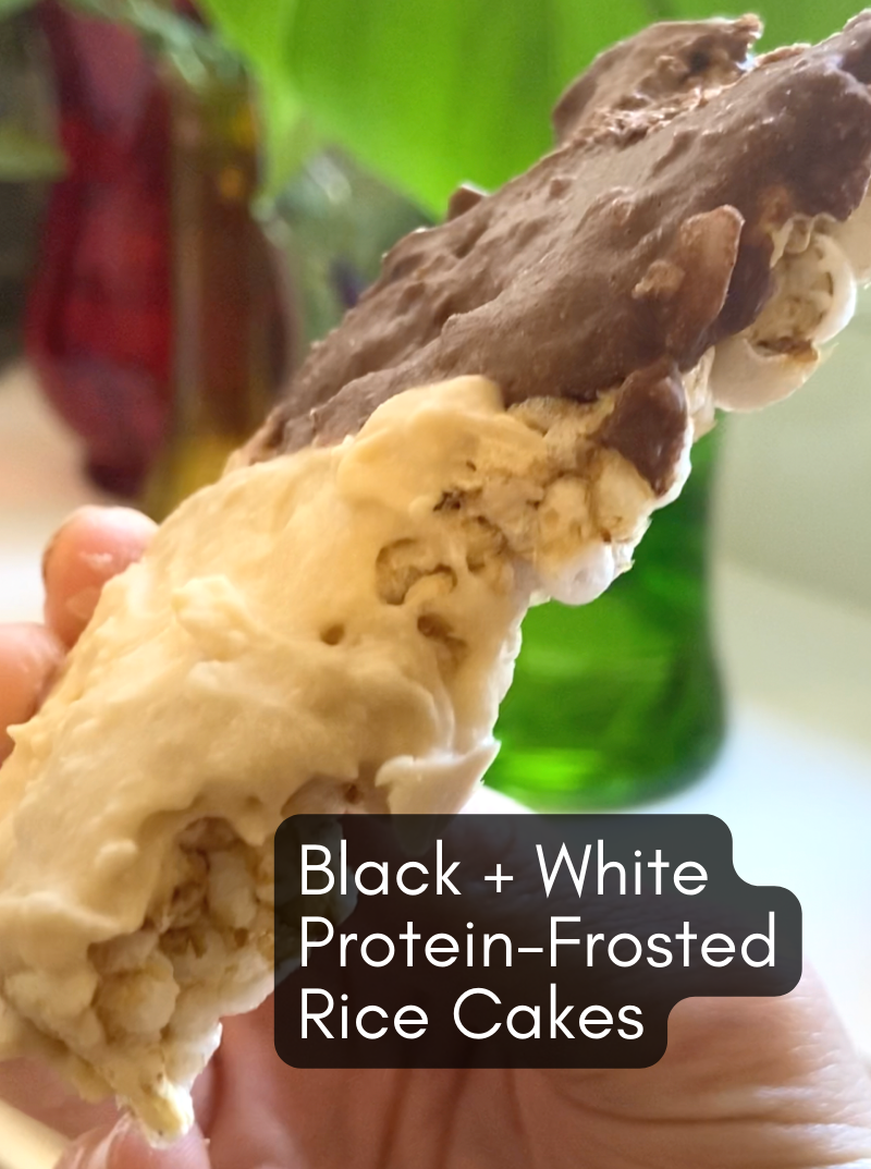 Black + White Protein Frosted Rice Cakes