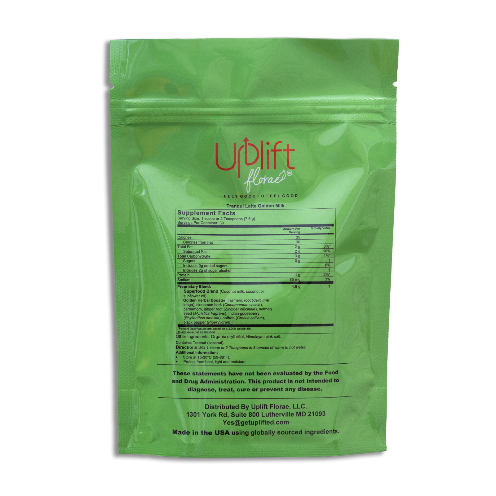 Tranqui-latte plant based superfood golden milk turmeric drink